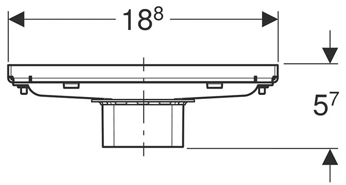 Rigolă de duș, Geberit, CleanLine, 18,8 cm, faianțabil, 154.455.00.1