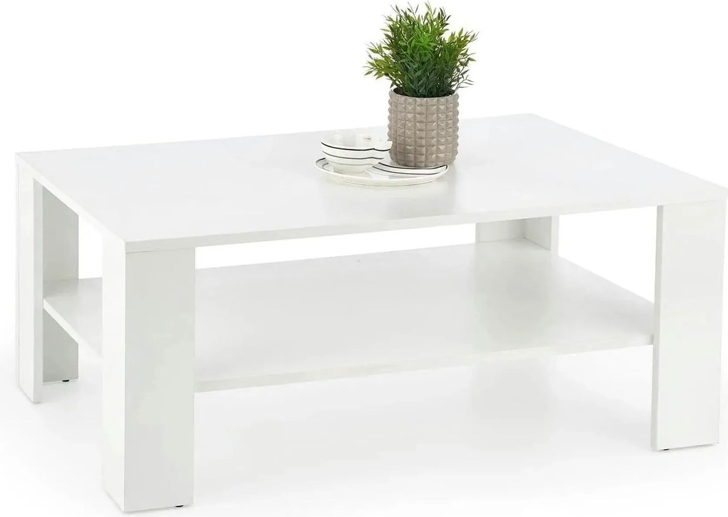 Masuta cafea KWADRO, alb, 110x65x53 cm