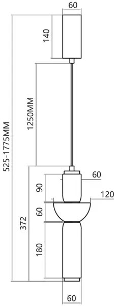 Lustră LED pe cablu CAMPO LED/19W/230V