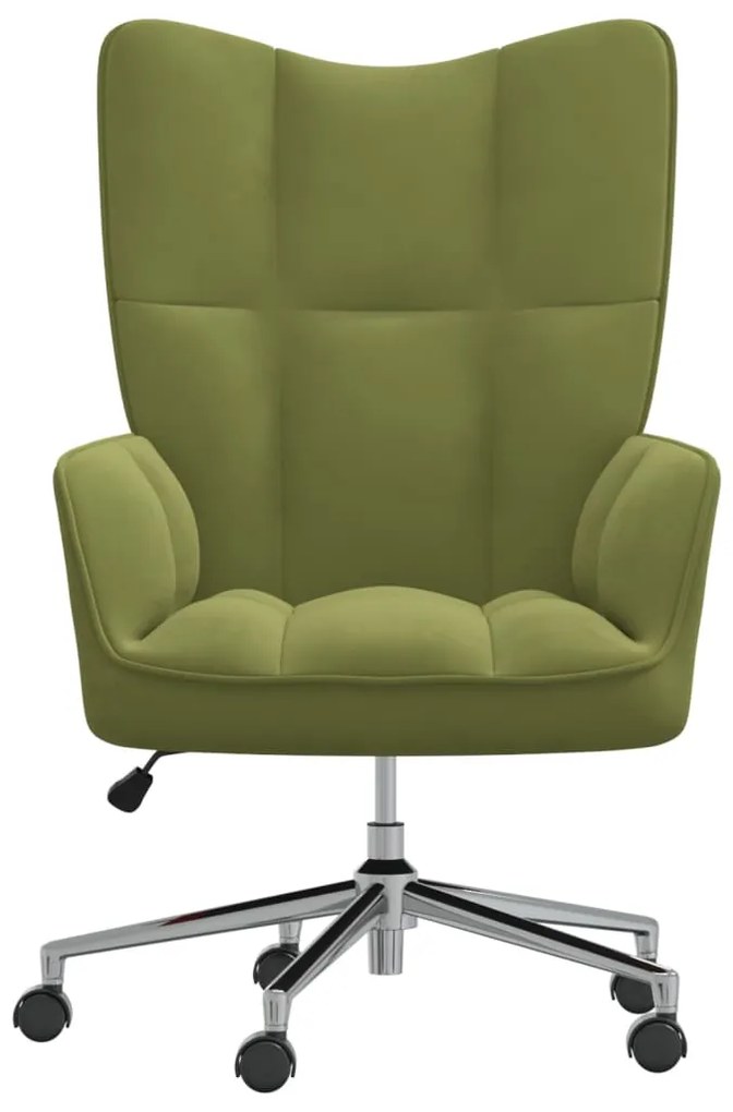 328164 vidaXL Scaun de relaxare, verde deschis, catifea