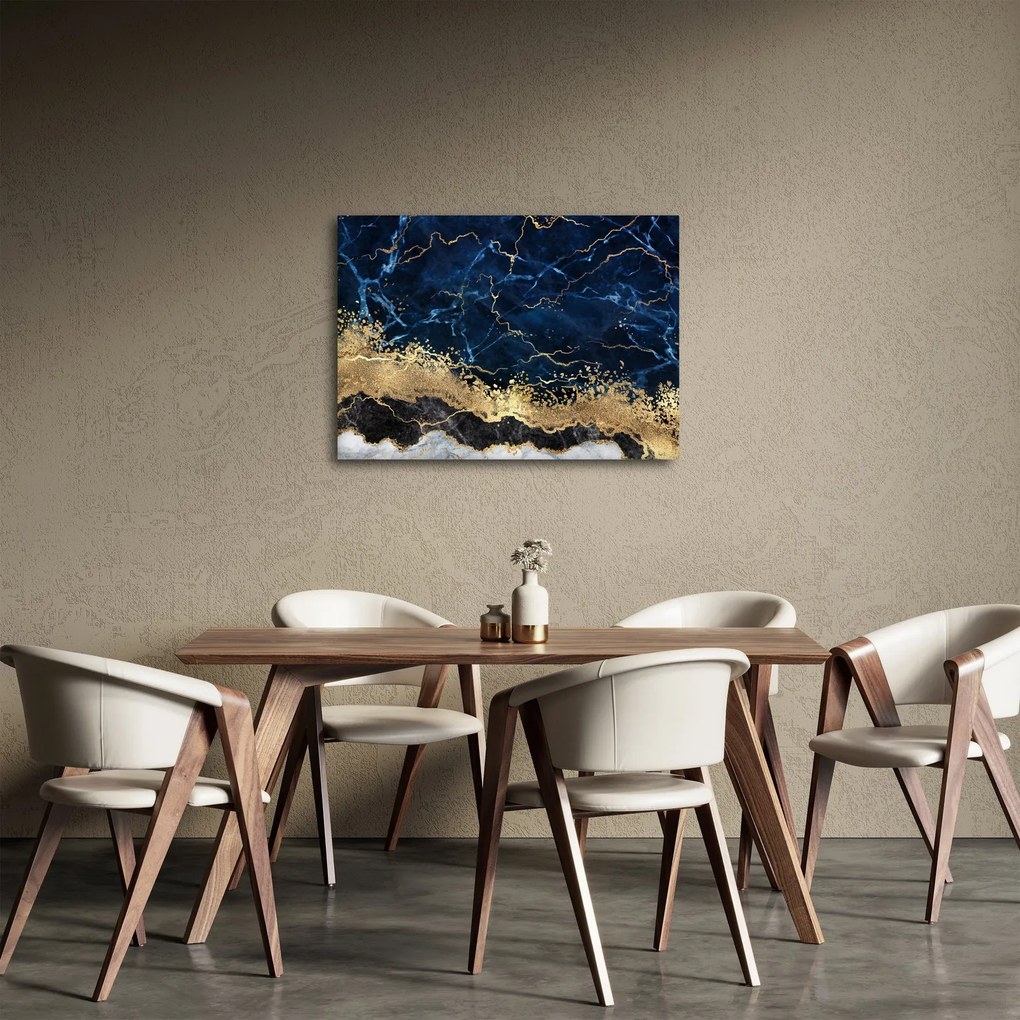 Tablou - Marmură albastru închis (70x50 cm)