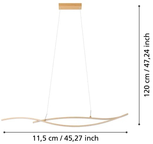Lustră LED pe cablu Eglo 901212 GRISOLIA LED/20W/230V 4000K bej