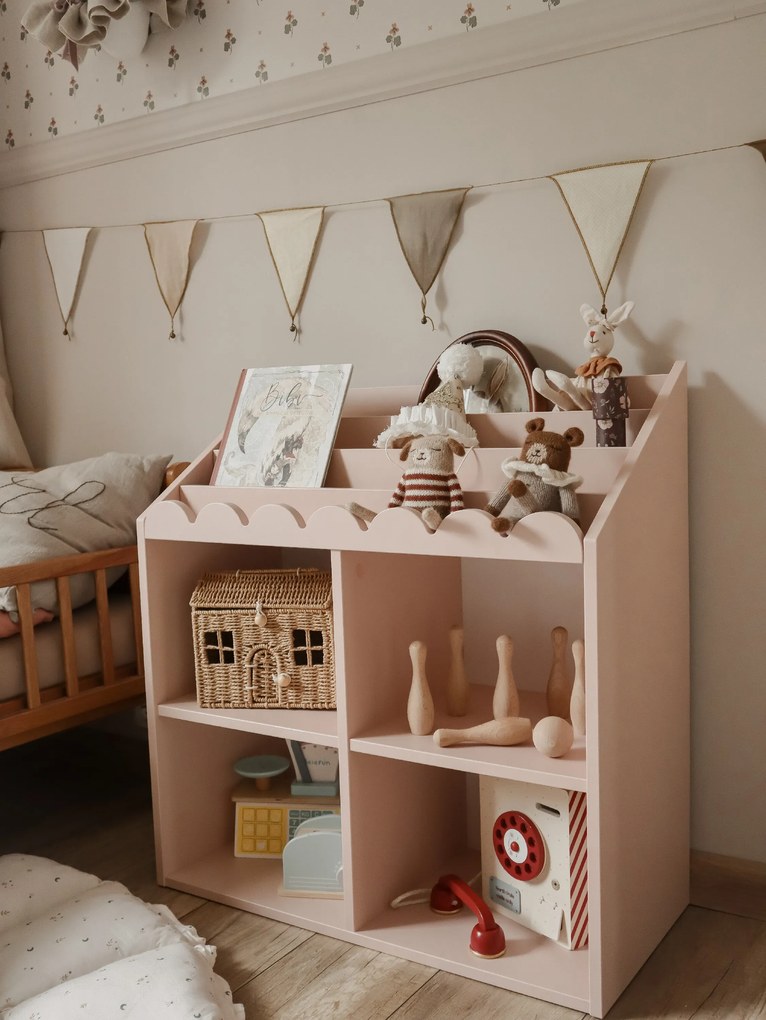 Biblioteca pentru copii BOOK NOOK SUNSET 71x76 cm, roz