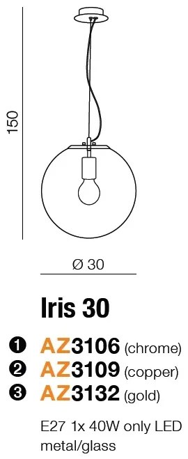 Pendul design modern Iris 30 cupru ZZ AZ3109