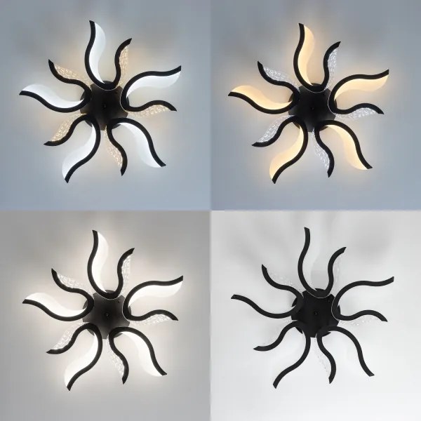 Lustră LED dimabilă aplicată Brilagi TWIST LED/65W/230V 3000-6500K negru + telecomandă