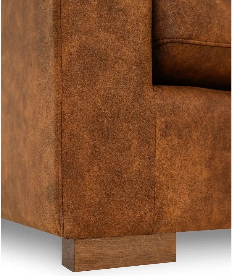 Canapea maro coniac cu tapițerie din imitație de piele 266 cm Hamburg – Scandic