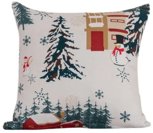 Husa de perna din microfibra SNOWY HOUSES 45x45 cm, alb