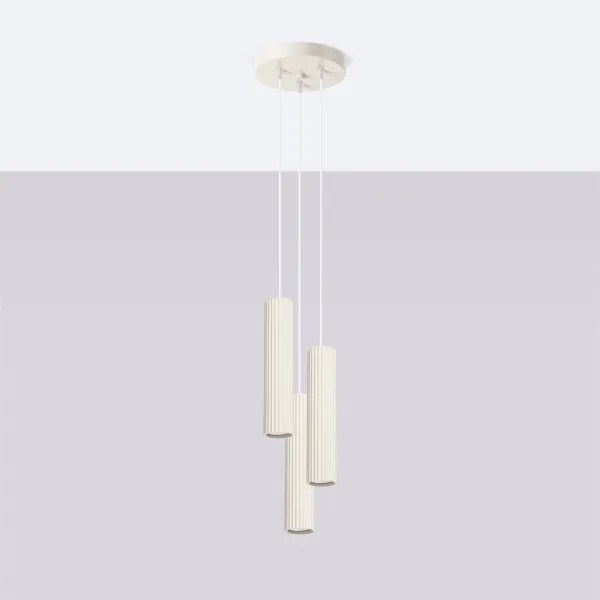 Brilagi - Lustră LED suspendată pe cablu CRESTO 3xGU10/10W/230V, crem