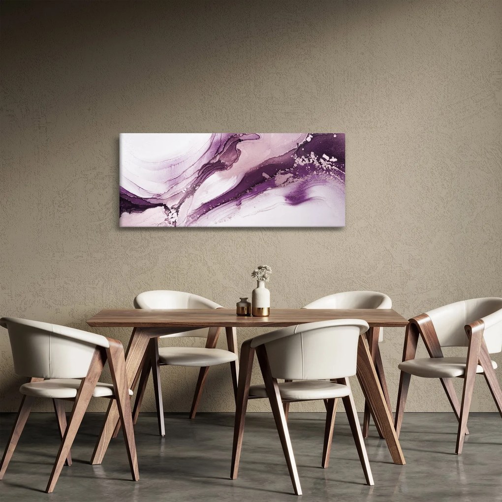 Tablou - Artă fluidă violet (120x50 cm)