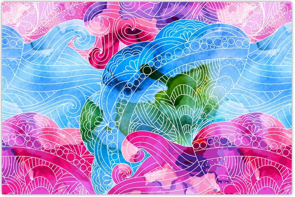 Tablou - Valuri colorate (90x60 cm)