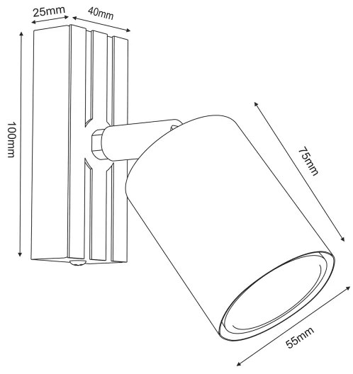 Spot de perete TERRA 1xGU10/8W/230V negru
