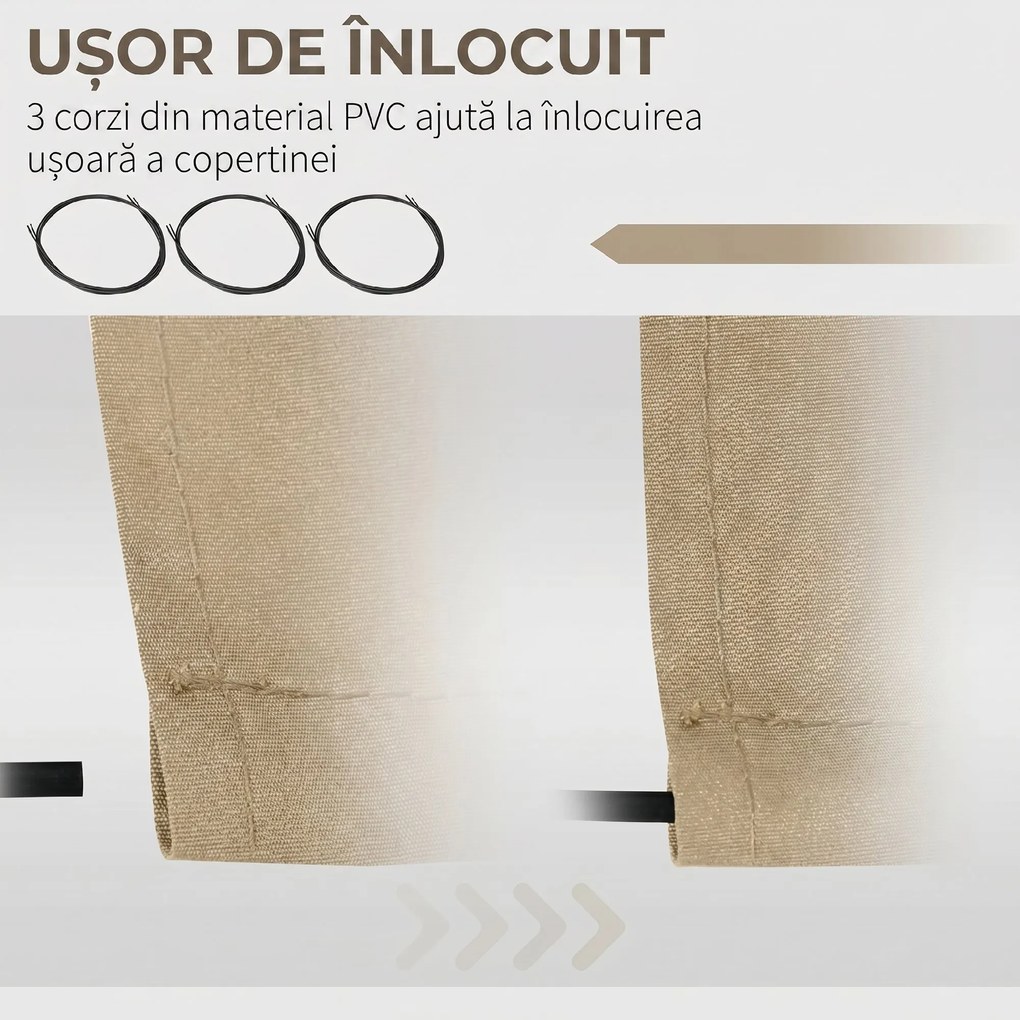 Outsunny Prelată de Schimb pentru Copertină Retractabilă, Material Poliester Anti-UV, pentru Terasă, 4x2.5m, Bej | Aosom Romania