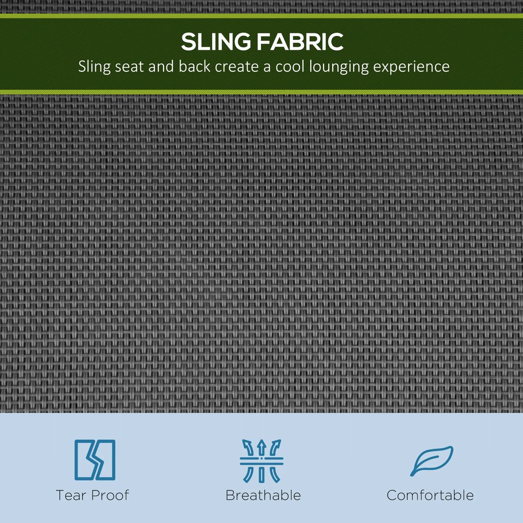 Outsunny Leagăn de grădină 3 locuri cu acoperiș parasolar reglabil și detașabil, șezut respirabil din poliester, capacitate 240 kg, 171x108x154 cm, gri închis | Aosom Romania