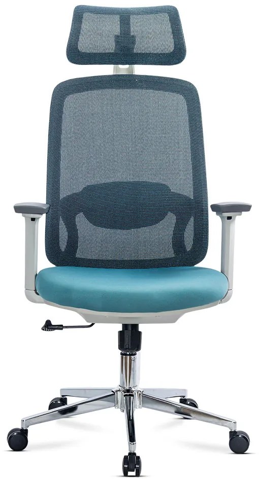 Scaun birou ergonomic bleu din mesh cu suport lombar reglabi OFF 403