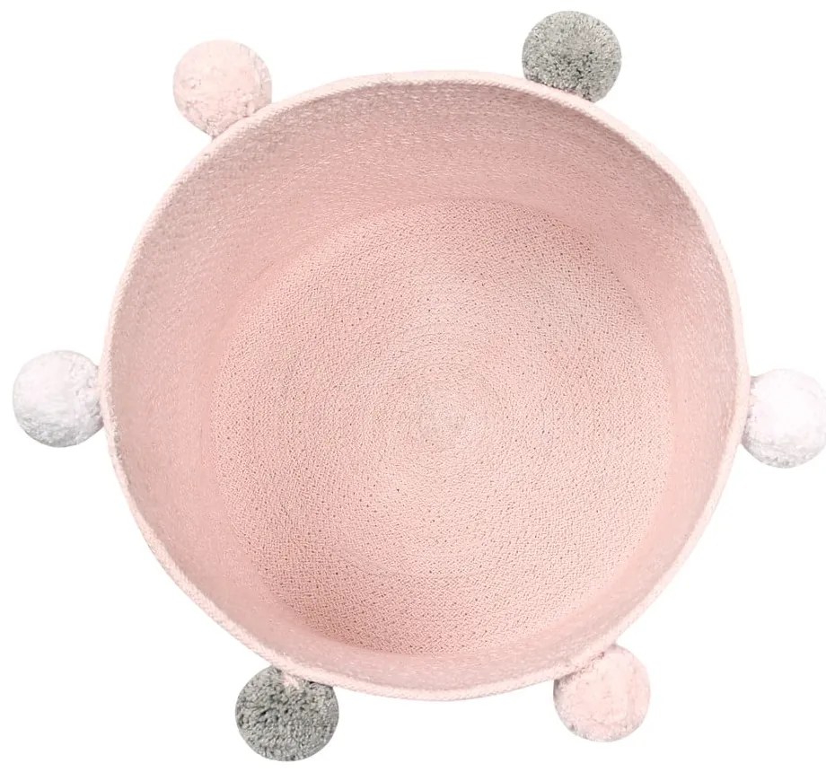 Coș de jucării pentru copii roz deschis din material textil ø 30x30 cm Bubbly – Lorena Canals