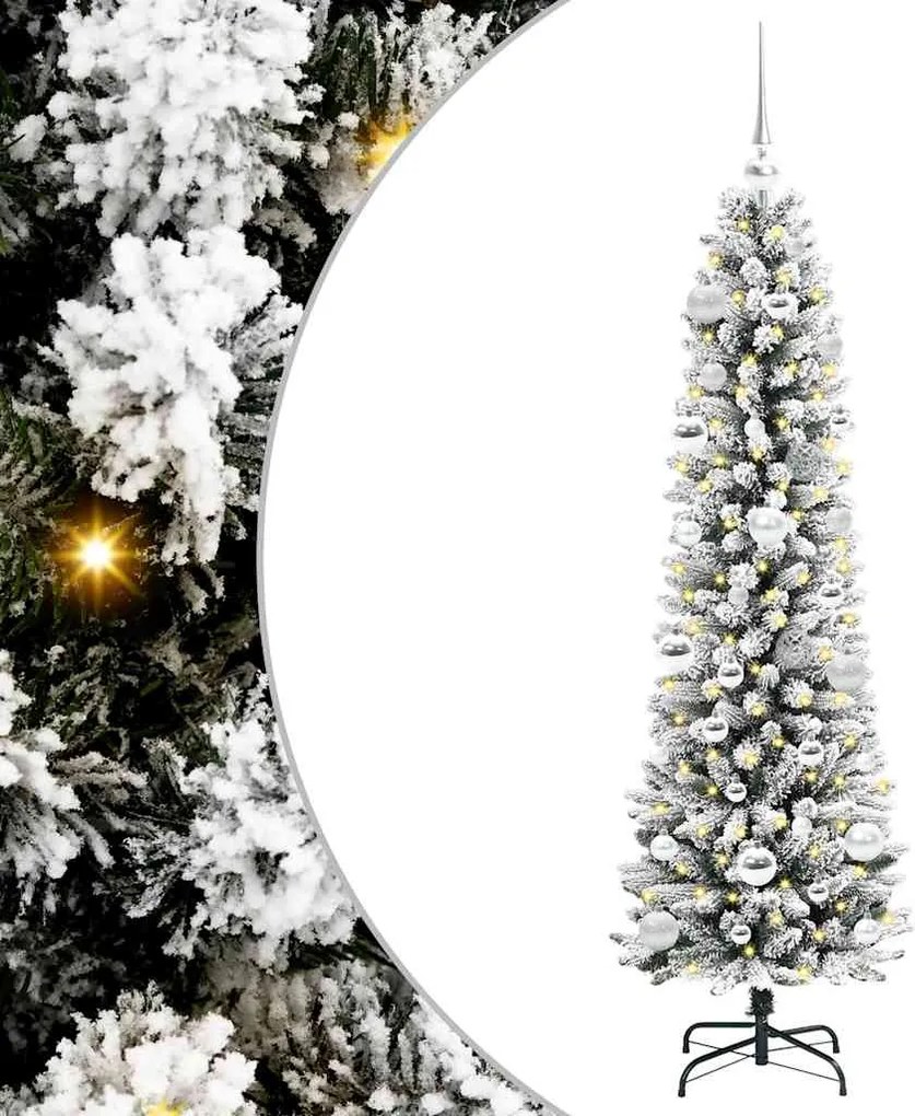 vidaXL Brad de Crăciun artificial Alb 150 cm PVC și metal și plastic