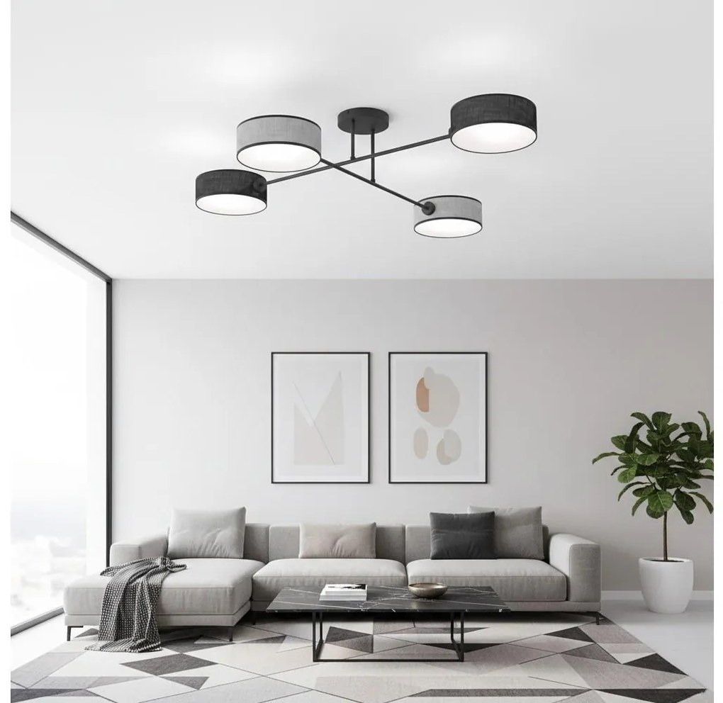 Lustră aplicată MAGA 4xE14/10W/230V negru/gri