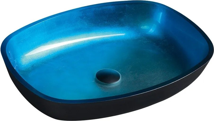 Chiuvetă albastră din sticlă 54x39,5 cm Kvaore – Sapho