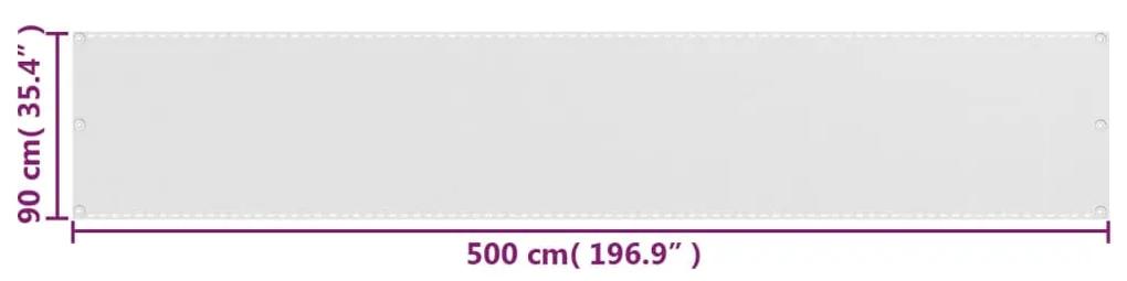 Paravan de balcon, alb, 90x500 cm, HDPE Alb, 90 x 500 cm