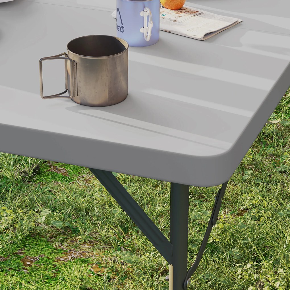 Outsunny Masă de Camping Pliabilă cu 2 Înălțimi Reglabile, 86x86x74 cm, Alb | Aosom Romania