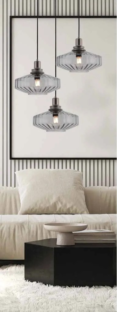 Lustra suspendata design decorativ Zenia 3L fumurie