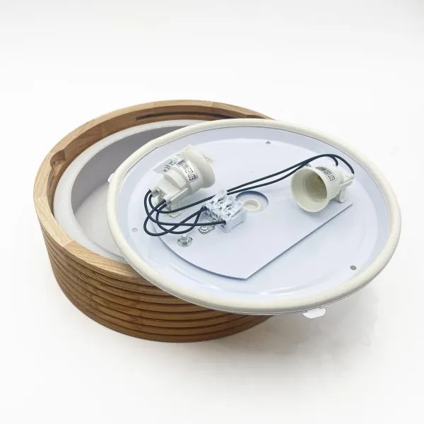 Plafonieră pentru baie LINARO, 2x E27/15W/230V, IP54, finisaj stejar, diametru 27 cm