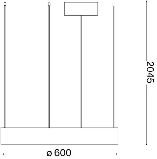 Lustră LED pe cablu Ideal Lux ORACLE LED/33W/230V 3000K d. 60 cm CRI 90 negru