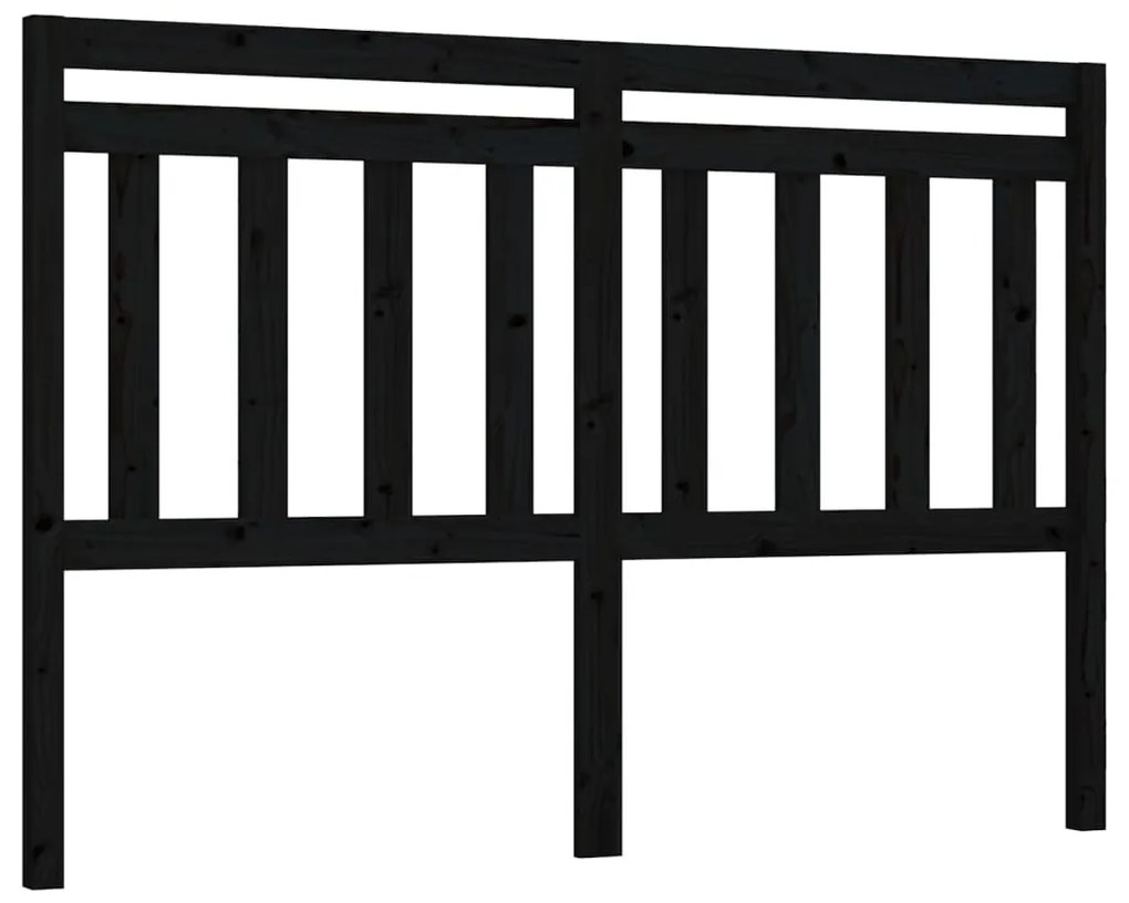 814108 vidaXL Tăblie de pat, negru, 166x4x100 cm, lemn masiv de pin