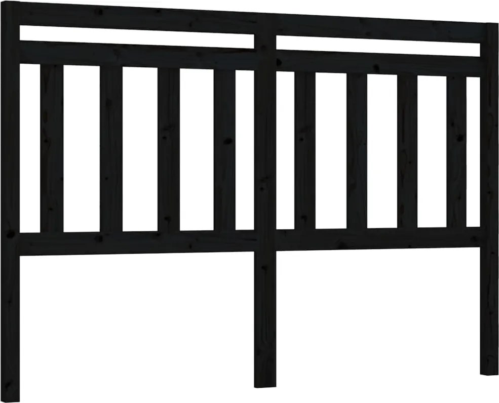 vidaXL Tăblie de pat, negru, 166x4x100 cm, lemn masiv de pin