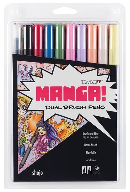 Set Tombow  Creativ ABT Dual Brush Manga Shojo 10 Culori