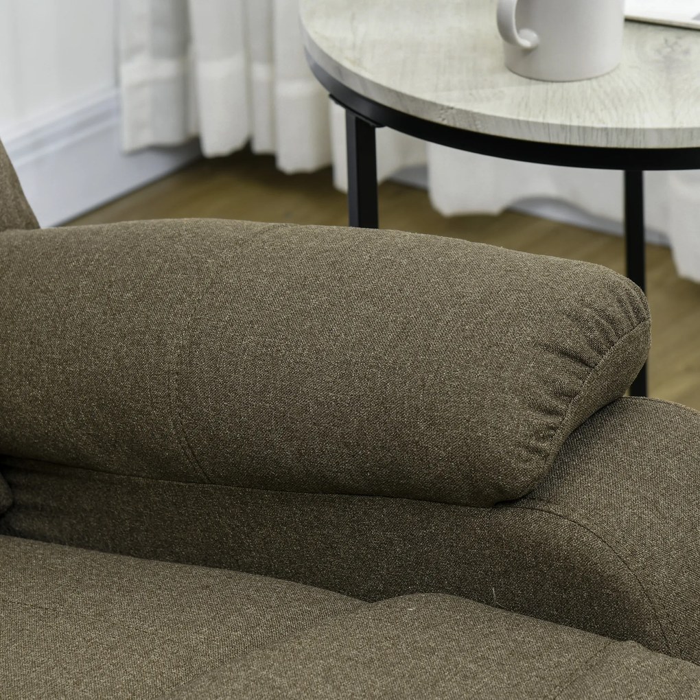 HOMCOM Fotoliu de relaxare, funcție de întindere și suport de picioare, reglabil, până la 150 kg, cadru din oțel, 90 x 96 x 98 cm, Maro | Aosom Romania