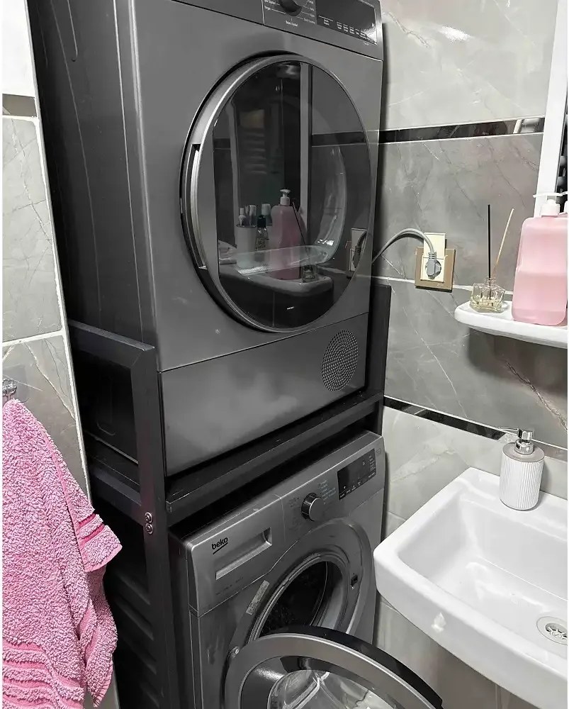 Suport raft pentru mașină de spălat și uscător,negru