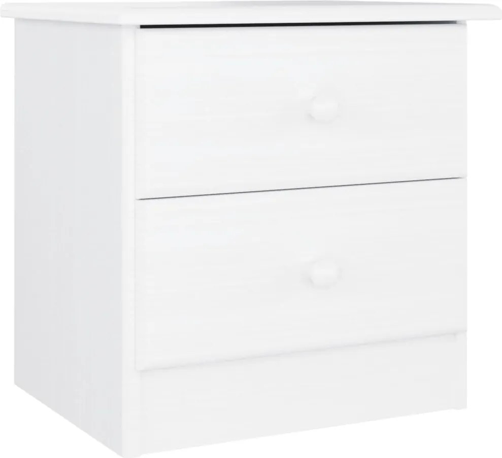 vidaXL Noptieră ALTA, alb, 41x35x41 cm, lemn masiv de pin