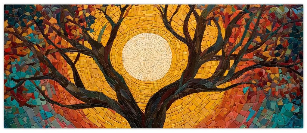 Tablou - Soarele în coroana arborelui vieții (120x50 cm)