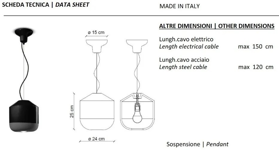 Pendul ceramic design italian realizat manual BELLOTA D.24cm