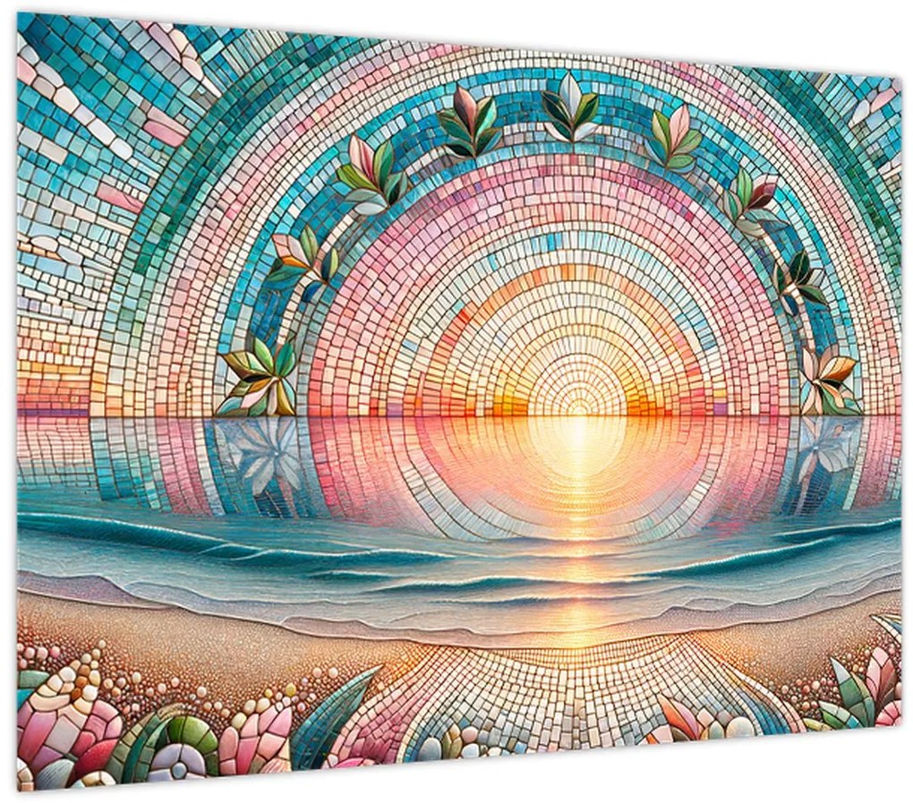 Tablou – Mozaic al soarelui la apus (70x50 cm)