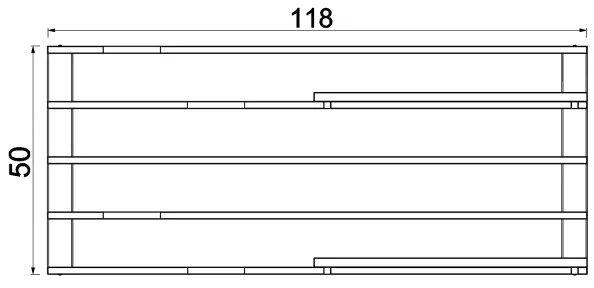 Raft de perete cu ghivece de flori și iluminare LED SHELF 50x118 cm negru