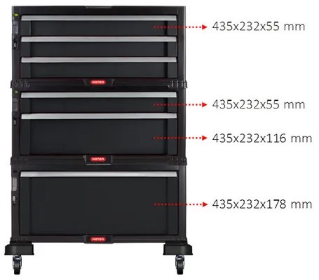 Keter Cabinet pe roți cu 6 sertare , negru
