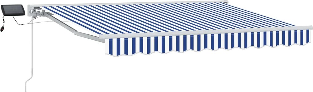 vidaXL Cadru manual de marchiză cu LED-uri Albastru și Alb 3 x 2,5 m