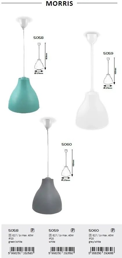 Pendul design modern Morris negru