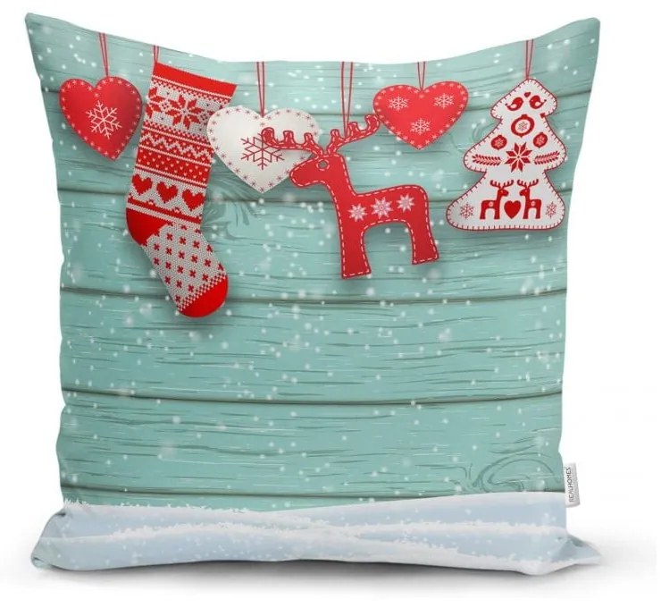 Set 4 fețe de pernă și un napron de masă cu model de Crăciun Minimalist Cushion Covers Winter Wonderland