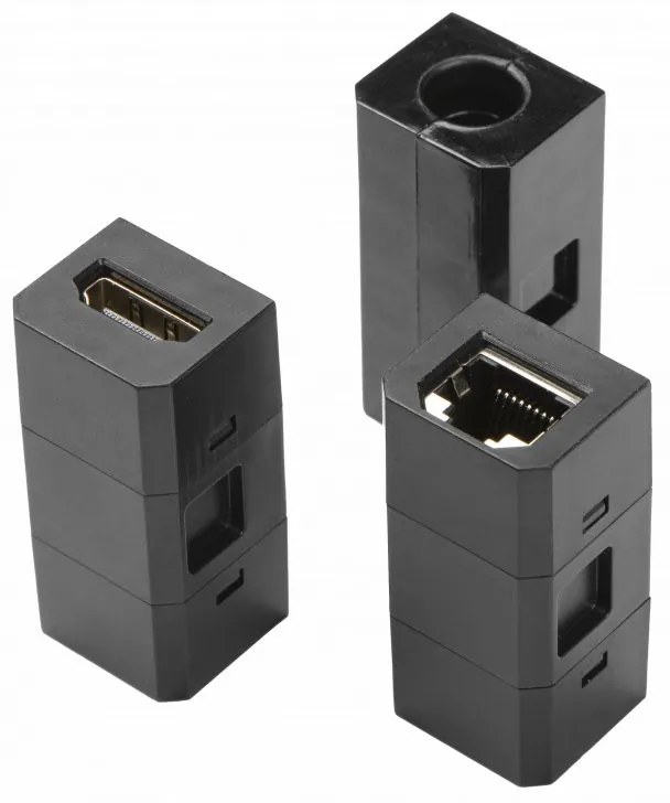 Priza incastrabila model CHARGER PLUS, 1 iesire Schuko, porturi interschimbabile USB-A, RJ45, HDMI, finisaj negru