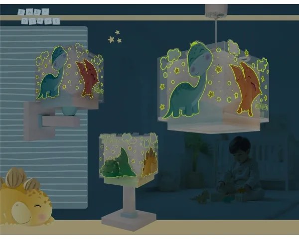 Lampă de perete pentru copii Dalber 63459 - BABY DINOS, 1x E27/15W/230V, multicoloră