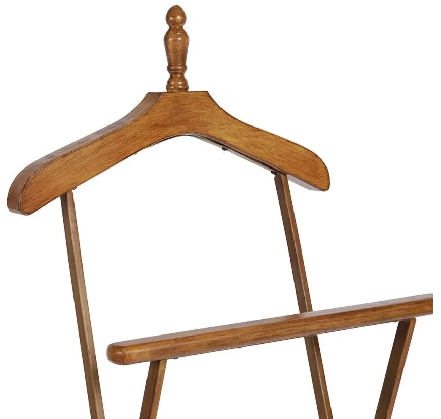 Suport de haine pliabil din lemn de pin si metal, alb, H112 cm, Major D'Homme