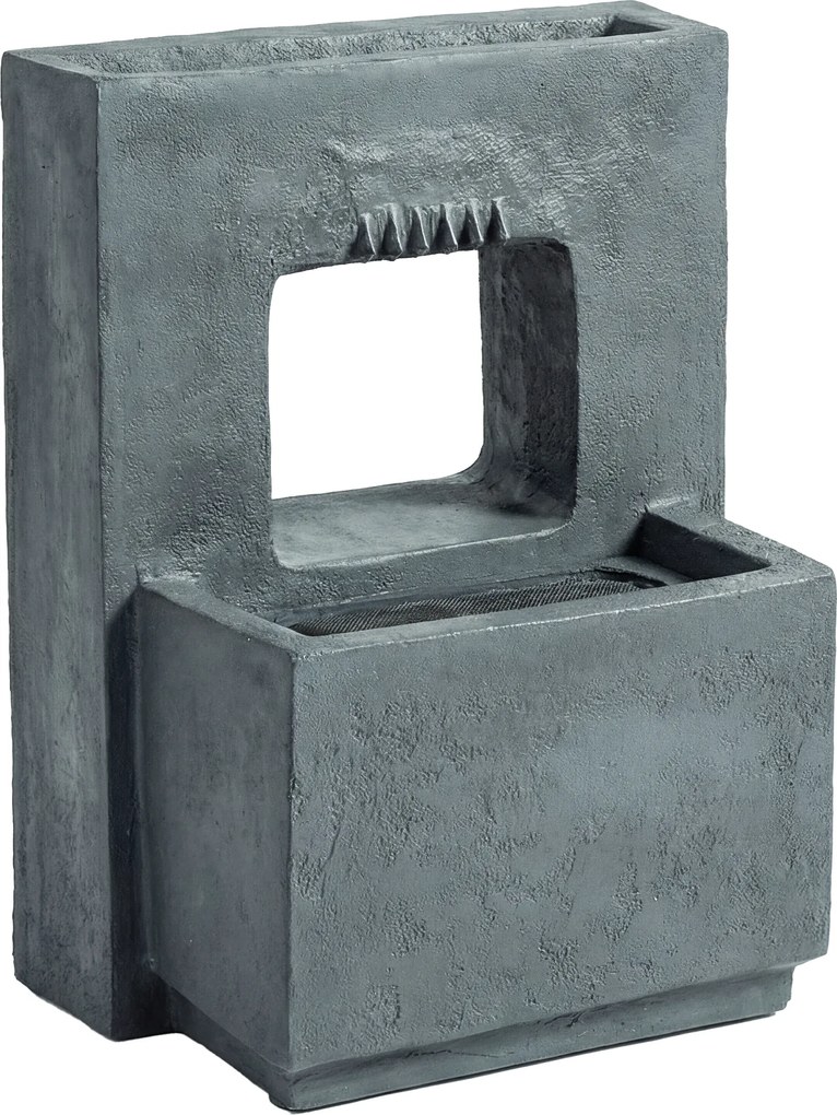 Outsunny Fântână arteziană în 2 trepte, fântână de grădină cu iluminare LED, ghiveci pentru plante, pompă, aspect piatră, reglabil 45 x 31,5 x 58,5 cm | Aosom Romania