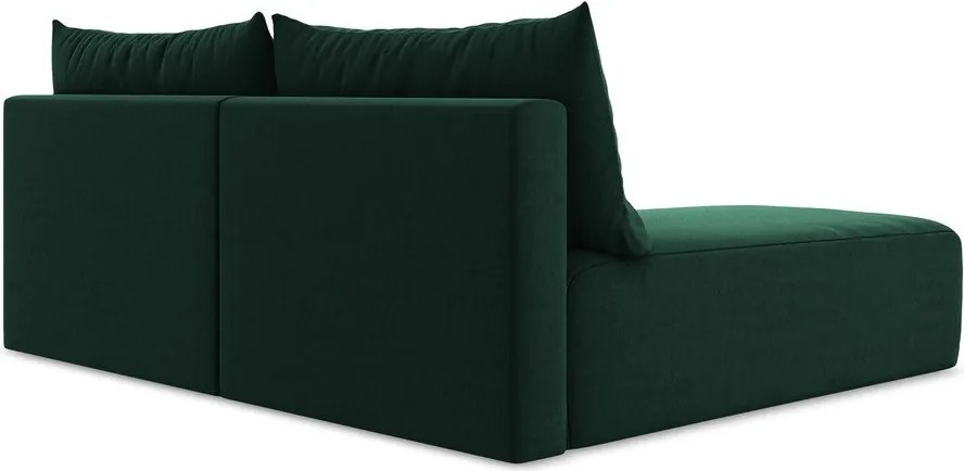 Colțar verde închis extensibil/cu spațiu de depozitare cu tapițerie din catifea (cu colț pe partea stângă/cu șezlong) Kalena – Makamii