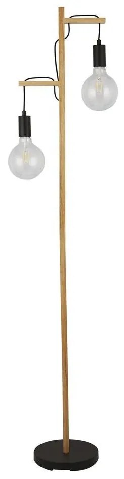 Lampa de podea din lemn design rustic Woody 2L
