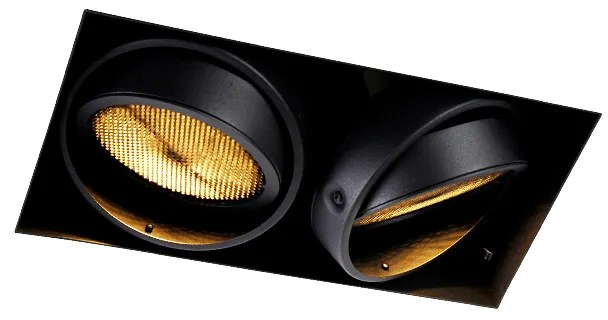 Spot integrat negru GU10 AR111 fără rama 2 lumini - Oneon Honey