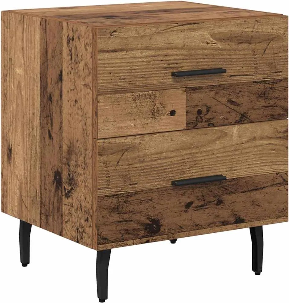 vidaXL Dulap de noapte Lemn vechi 40 x 35 x 47,5 cm Lemn compozit