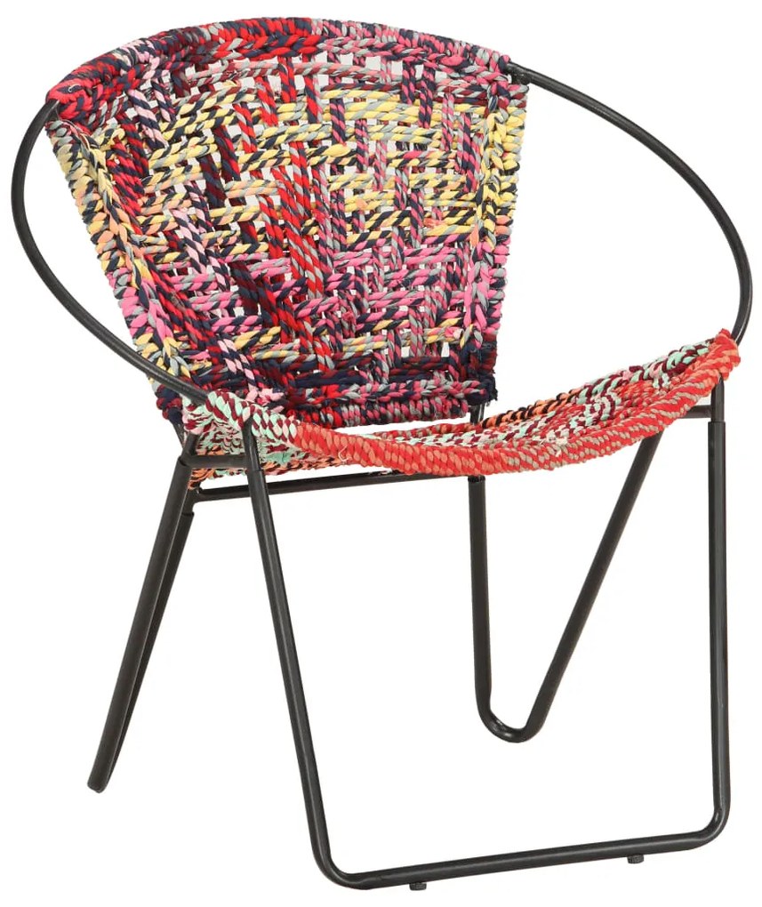 vidaXL Scaun rotund Chindi, multicolor, material textil